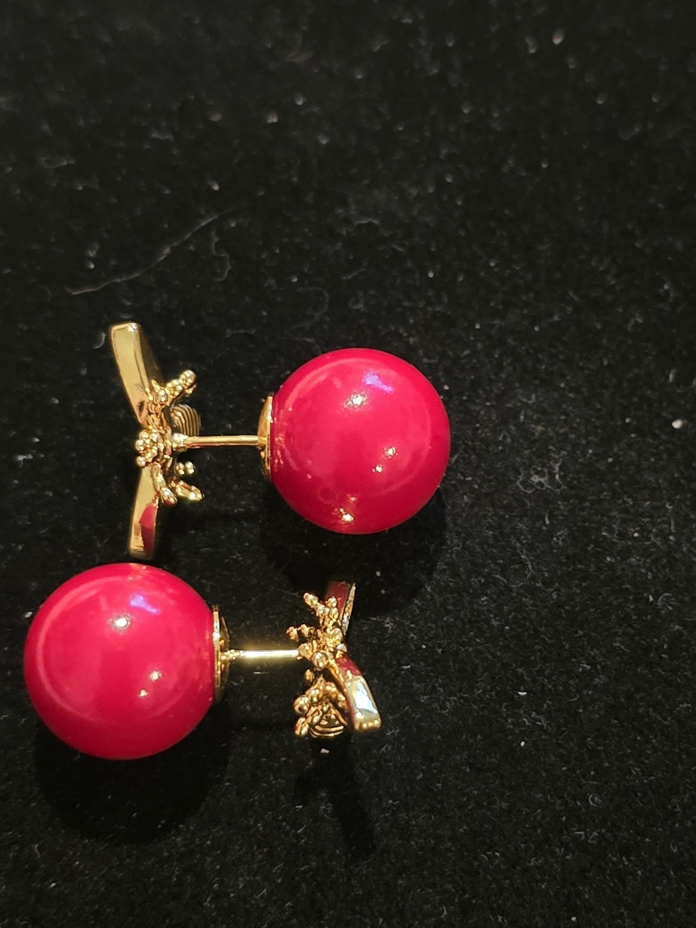 Dior 18kgp Gold Bee Drop Earrings - Picture 6 of 8